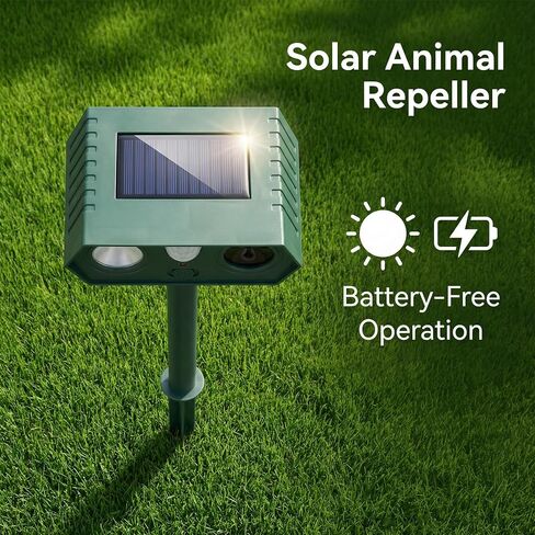 Cat Repellent Outdoor Solar Animal Repeller Motion Activated Deer Repellent Device Humane Dog Racoon Squirrel Deterrent for Garden Yard Farm Waterproof (4, Green) in Kuwait