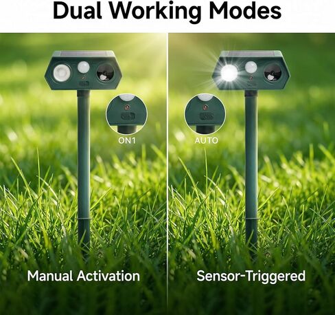 Cat Repellent Outdoor Solar Animal Repeller Motion Activated Deer Repellent Device Humane Dog Racoon Squirrel Deterrent for Garden Yard Farm Waterproof (4, Green) in Kuwait