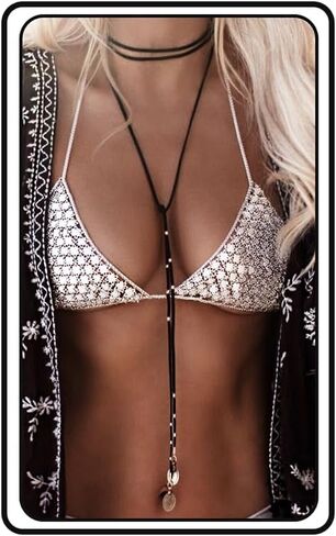 Kercisbeauty Boho Brown Wrap Velvet Choker Long Chain Tassels Necklace for Women and Girls(Black)… in Kuwait