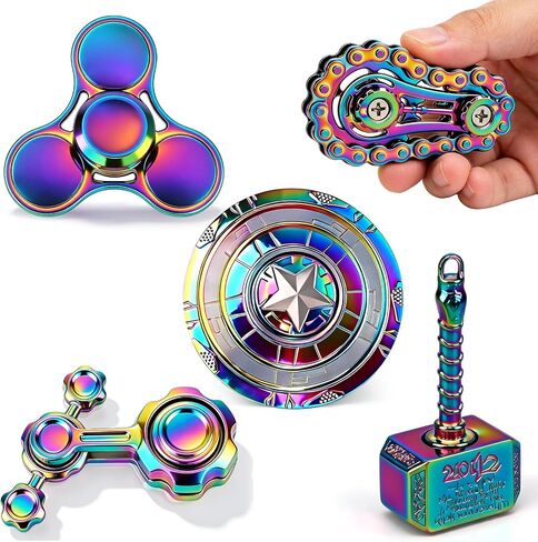 5 PCS Fidget Toy Set Adults & Teen, Sensory Handheld Gadgets Spinner, Cool Desk Toys for Office, Home, Travel, Perfect Classroom Prizes, Goodie Bag Fillers, Holiday Birthday Gifts in Saudi Arabia