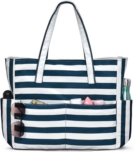 oscaurt Beach Bags for Women, Beach Tote Bag Waterproof Sandproof Swim Pool Bag Large Capacity Beach Bag with Wet Pocket in Kuwait