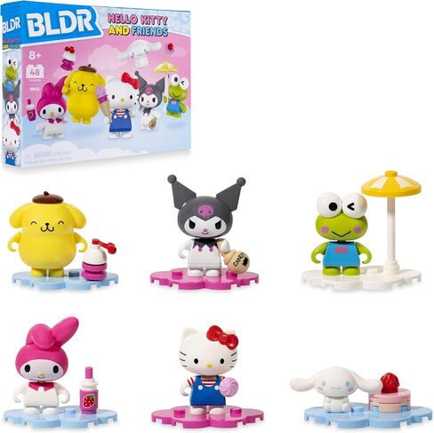 BLDR Hello Kitty and Friends Minifigures 6-Pack - Hello Kitty, Cinnamoroll, Pompompurin, My Melody, Keroppi, & Kuromi - Amazon Exclusive - Ages 8+, 0142 in Kuwait