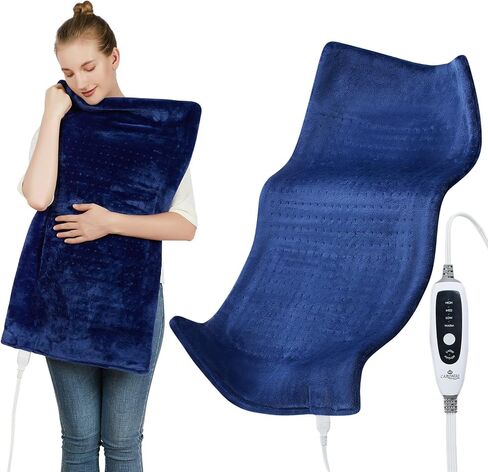 Heating Pad for Back Pain Relief, CAROMIO 33"x17" Extra Large Electric Heating Pads for Cramps Neck and Shoulders, Moist & Dry Heat Therapy,2H Auto Off,4 Temperature Settings,Machine Washable in Kuwait