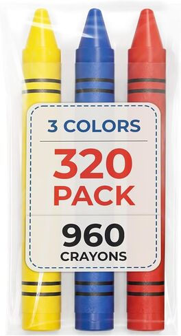 Rosmonde Crayons Bulk, 320 Sets of 3 Pack (960 Count), 3 Vibrant Colors Set in Kuwait