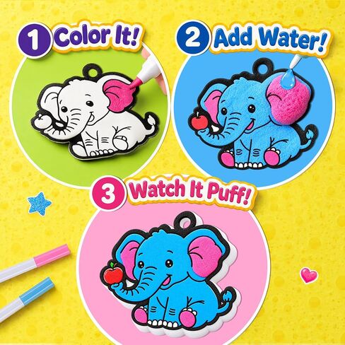 JMMICO 86 PCS Paint & Puff Kit, Low Mess Crafts for Kids Ages 4-8 in Saudi Arabia