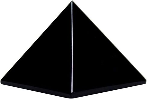 Runyangshi Natural Black Obsidian Crystal Pyramid Energy Generator | 1.2x1.2in (3x3cm) Healing Crystal Pyramid for Protection & Positive Energy | Natural Quartz for Chakra Reiki Home Decor in Saudi Arabia