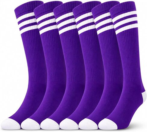 3 Pairs of juDanzy Knee High Boys or Girls Stripe Tube Socks for Soccer, Basketball, Uniform and Everyday Wear in Kuwait