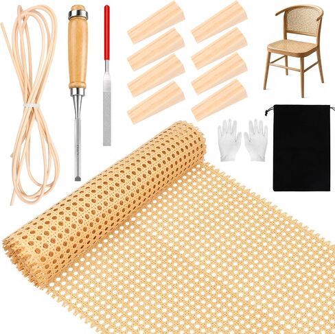 14Pcs Plastic Rattan Repair Kit with Cane Webbing Roll Caning Material in Saudi Arabia