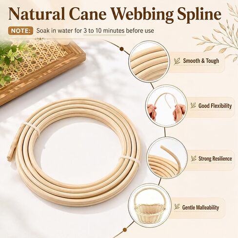 14Pcs Plastic Rattan Repair Kit with Cane Webbing Roll Caning Material in Saudi Arabia
