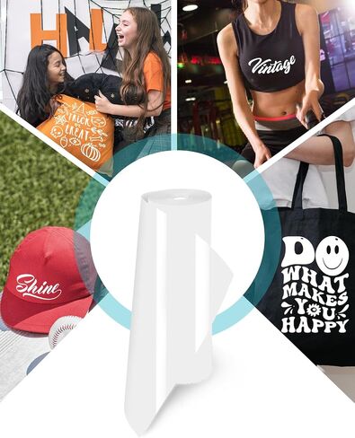 Lzerking Heat Transfer Vinyl White Htv Matte-12 x100ft Iron On Vinyl Roll for Cricut/Cameo Bundle, DIY Shirts, Bags, Socks, Shoes, Pillow and Other Frabic - Easy to Cut & Weed in Kuwait