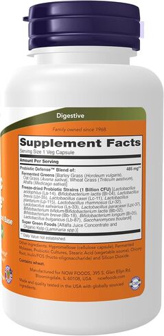 NOW Supplements, Probiotic Defense, Probiotic Blend in a Whole Food Base with 1 Billion Organisms, 90 Veg Capsules in Kuwait