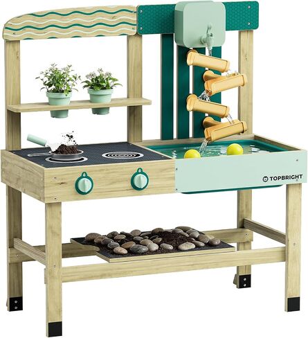 TOP BRIGHT 2026 Upgraded Mud Kitchen for Kids, Water & Sand Play in Saudi Arabia