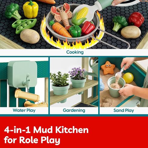 TOP BRIGHT 2026 Upgraded Mud Kitchen for Kids, Water & Sand Play in Saudi Arabia