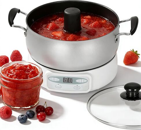 Automatic Jam and Jelly Maker 1000W, Electric Jam Jelly & Sauce Machine 2L Per Batch (≈4 x 16OZ), Electric Pot Stirrer Machine Non-Stick Self Stirring Pot BPA-Free, Replace Ball Fresh Jam Maker in Saudi Arabia