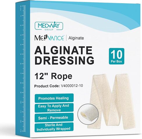 Silver Calcium Alginate Ag Sterile Highly Absorbent Antibacterial Dressing, 2"x2", 5 dressings/Box, MedHeal by MedvanceTM in Saudi Arabia