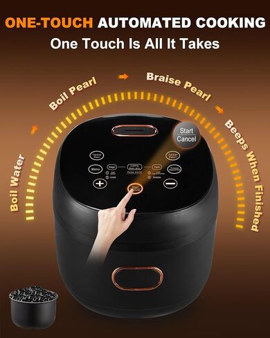 Automatic Commercial Boba Cooker 5L – 900W Smart Boba Maker for Tapioca Pearls,Tapioca Cooker for Milk Tea Shops, Restaurants, Dessert Stores, and Lounge Bars in Kuwait