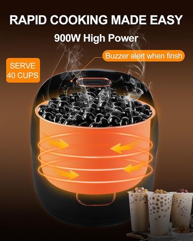 Automatic Commercial Boba Cooker 5L – 900W Smart Boba Maker for Tapioca Pearls,Tapioca Cooker for Milk Tea Shops, Restaurants, Dessert Stores, and Lounge Bars in Kuwait