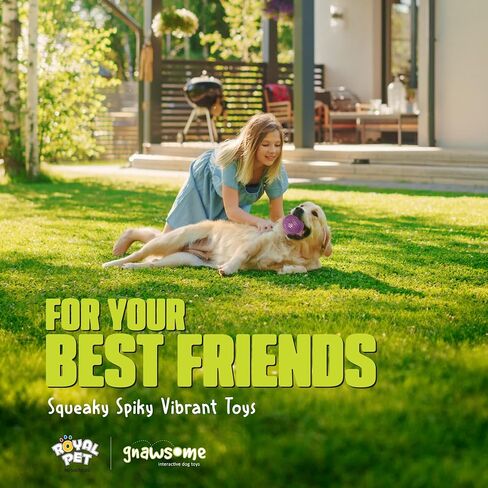 Gnawsome™ 4.5" Spiky Squeaker Ball Dog Toy - Extra Large, Cleans Teeth and Promotes Good Dental and Gum Health for Your Pet, Colors will vary, 4.5" in Kuwait