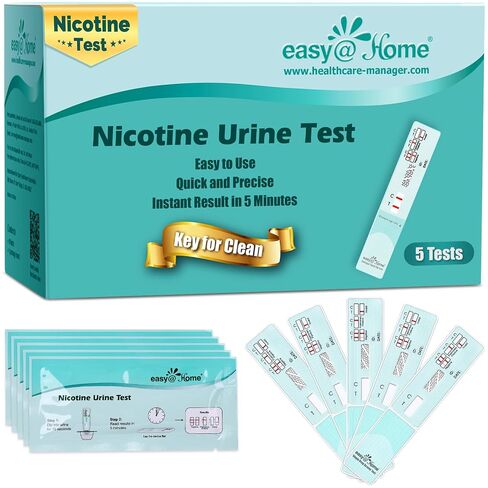 Easy@Home 25 Pack Nicotine Urine Test Strips Kit, Sensitive Rapid Testing Detection 200 ng/mL #ECOT-114 in Kuwait