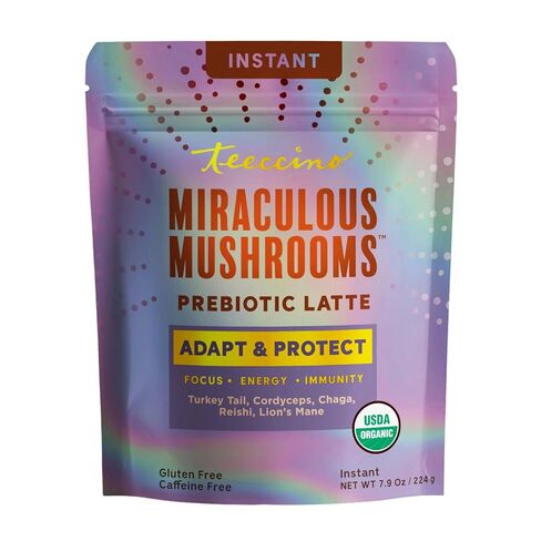Teeccino Mushroom Adaptogen Herbal Coffee Sampler - 6 Trial-Size Packets - Chaga Ashwaganda, Reishi Eleuthero, Tremella Tulsi, Cordyceps Schisandra, Turkey Tail Astragalus, Lion’s Mane Rhodiola in Saudi Arabia