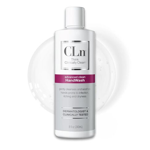 CLn® HandWash - Advanced Hygiene for Hands, Formulated with Glycerin, for Sensitive Skin Prone to Hand Dermatitis, Redness, Irritation, Eczema, and Rash, Fragrance-Free, 8 fl oz in Kuwait