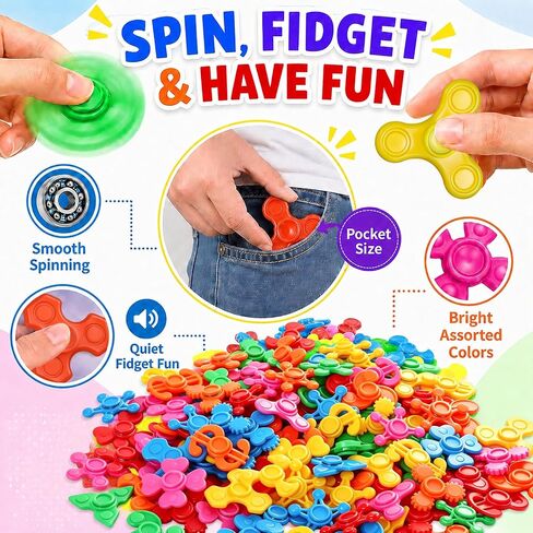 120pcs Fidget Spinners Bulk for Classroom Prizes, Sensory Fidget Toys Bulk Halloween Goodie Bags Stuffers Party Favors for Kids 4-8-12 Birthday Gifts in Saudi Arabia