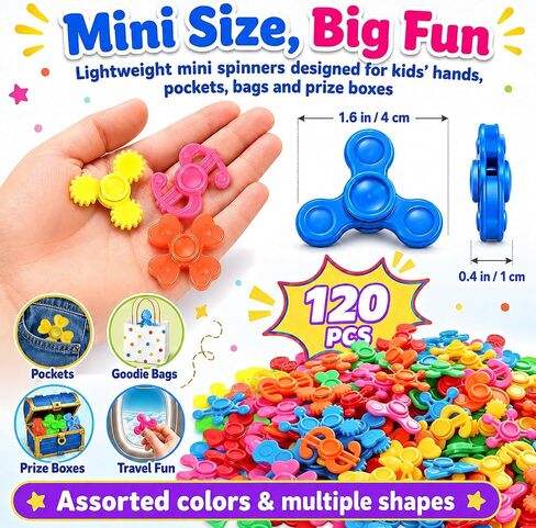 120pcs Fidget Spinners Bulk for Classroom Prizes, Sensory Fidget Toys Bulk Halloween Goodie Bags Stuffers Party Favors for Kids 4-8-12 Birthday Gifts in Saudi Arabia