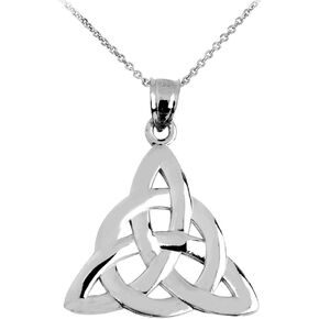Claddagh Gold 925 Sterling Silver Traditional Celtic Trinity Knot Pendant Necklace - Choice of Style in Kuwait