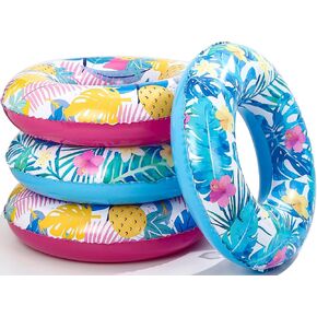 4-Pack Luau Pool Floats: 35" Large Inflatable Pool Floats Fun Pool Floaties Rings Floating Tubes for Adults,Swimming Beach Lake River Pool Party Decorations in Kuwait