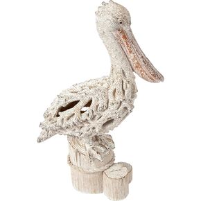 Blue Pelican Standing Figurine 13.75" Coastal Coral Reef Home Decor Nautical Beach Statue for Tabletop Shelf or Mantel Ocean Inspired Room Accents in Kuwait