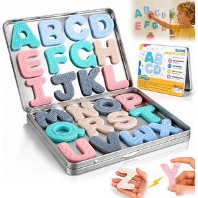 Silicone Magnetic Letters, 26 Uppercase Alphabet with Sensory Textures in Saudi Arabia