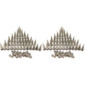 50pcs Silvery Metal Spike Studs 10x25mm Punk Spikes for Clothes Crafts in Saudi Arabia