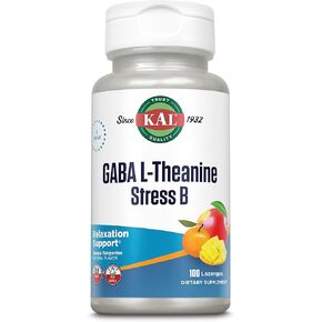 KAL GABA L-Theanine Stress B Lozenge, B Complex Vitamin Supplement, Healthy Relaxation, Mood & Focus Support, Natural Mango Tangerine Flavor, Vegan, 50 Servings, 100 Lozenges in Saudi Arabia