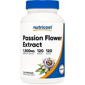 Nutricost Passion Flower Extract (1,500mg Equivalent) 120 Capsules - Gluten Free, Non-GMO, and Vegetarian Friendly in Saudi Arabia