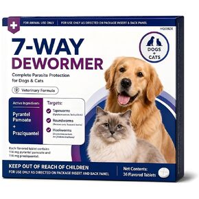 7 Way Dewormer for Cats & Dogs, Praziquantel & Pyrantel Pamoate Tablets in Kuwait