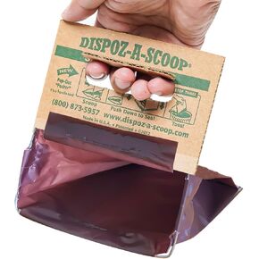 Dispoz-A-Scoop® 48 Pack"Scoop-Seal-Dispose" Dog Pooper Scooper with Bag Attachment, No-Touch Pooper Scoopers Solution, Portable Pooper Scooper for Dogs Large and Small, Dog Poop Scooper for Yard Walk in Kuwait
