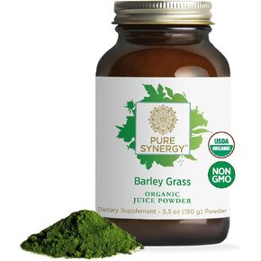 PURE SYNERGY Barley Grass Juice | 5.3 oz Powder | USDA Organic | Non-GMO | Vegan | Made and Sourced in The USA | Cold-Juiced and Low-Temperature Dried (Pack of 1) in Saudi Arabia