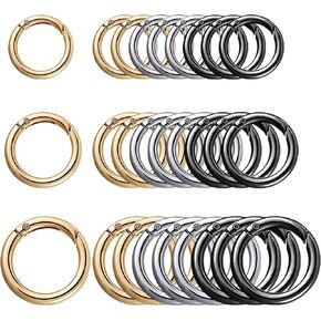 27Pcs Round Snap Buckle Round Clip Hook Trigger Spring O Rings O Ring Keychain Clip Zinc Alloy Hooks Clip DIY Accessories for keyrings Buckle,Bags,Purses,Paper,DIY in Saudi Arabia