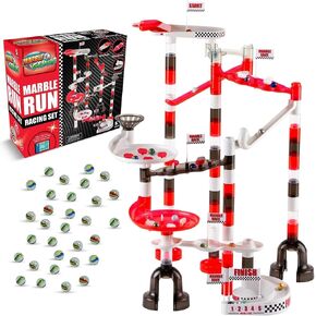 Marble Genius Marble Run Racing Set: 125-Piece Marble Run Racing Set Toys for Kids, Marbles Maze Tower Building Blocks, Marbles Race Track Rolling Game, Educational Learning STEM Toy Gift in Kuwait