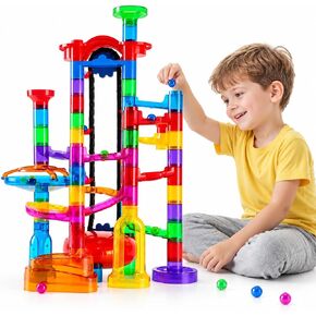 Ifollower 201Pcs Marble Run Kit with Motorized Elevator, Upgrade Mable Track Maze Race Construction Game, STEM Building Learning Toy, Birthday for Boys Girls Aged 3-12 in Kuwait