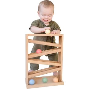 Montessori Ball Tracker Wooden Ball Drop - Wood Toys for 3 Year Old - Educational Toy for Kids - Ramp Maze Run Track Toy - First Birthday Gift 18 Months in Saudi Arabia