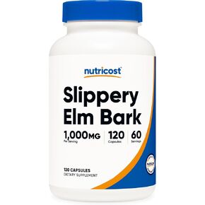 Nutricost Slippery Elm Bark Capsules 1000mg Per Serving, 120 Capsules - Non-GMO, Gluten Free, Vegetarian Friendly in Saudi Arabia