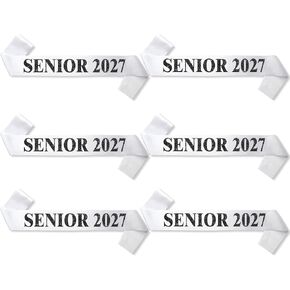 White Senior 2024 Satin Sash with Black Glitter Letters- 2024 Graduation Sash - Finally Graduated - Senior Cheer Sash - Cheerleader Sash - Competition Sash in Saudi Arabia