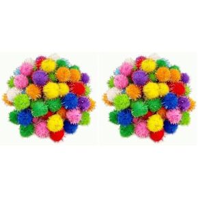 JKanruh 600pcs 1 Inch Glitter Poms Sparkle Balls,Multicolored Sparkle Pom Pom Balls for Craft … in Kuwait