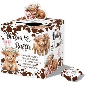 Cowboy Baby Shower Decorations Diaper Raffle Tickets with Box in Saudi Arabia