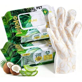 Arme Pet Bath Gloves Wipes for Dogs&Cats Cleaning Glove for Dry Bath,40 Pcs in Kuwait