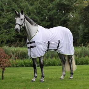 Shires Asker Fly Sheet - White Breathable Mesh Horse Fly Protection - Multiple Sizes 81 in Saudi Arabia