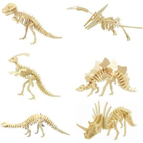 3D Wooden Sea Animal Puzzle, 6 Piece Set Wood Sea Animals Skeleton DIY Assembly Model Kits, Wooden Crafts Brain Teaser Puzzle, STEM Gifts for Adults & Teens Birthday Gifts Xmas in Kuwait