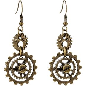 Coadipress العتيقة Steampunk والعتاد أقراط للنساء الفتيات فريدة من نوعها اليدوية خمر البرونزية مزيج لهجة القوطية أداة أقراط مجوهرات هدايا in Kuwait