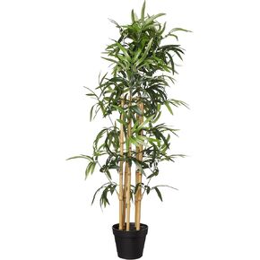 Amazon Basics Artificial Fake Bamboo Plant with Plastic Planter Pot, 39.4", Green in Saudi Arabia